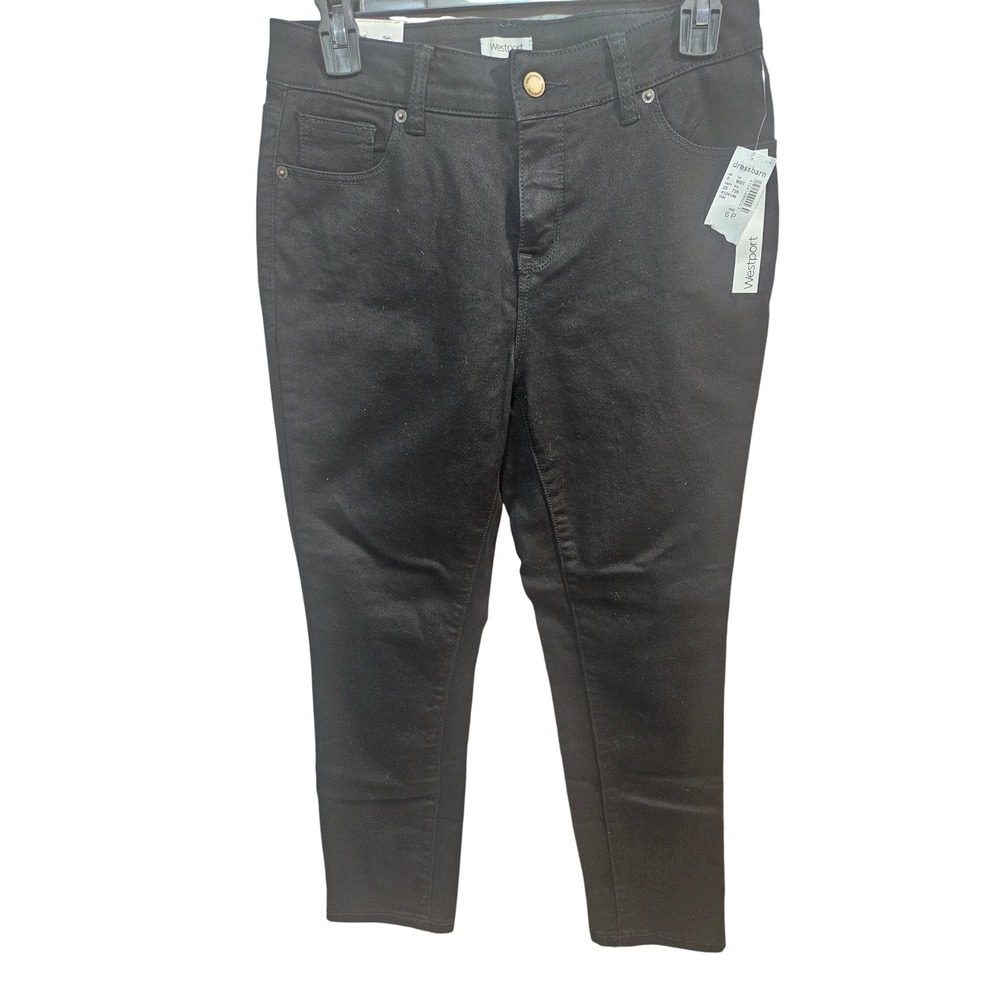 Westport Womens 6P Black Classic Fit High Rise Straight Leg Jeans NWT 4124149
